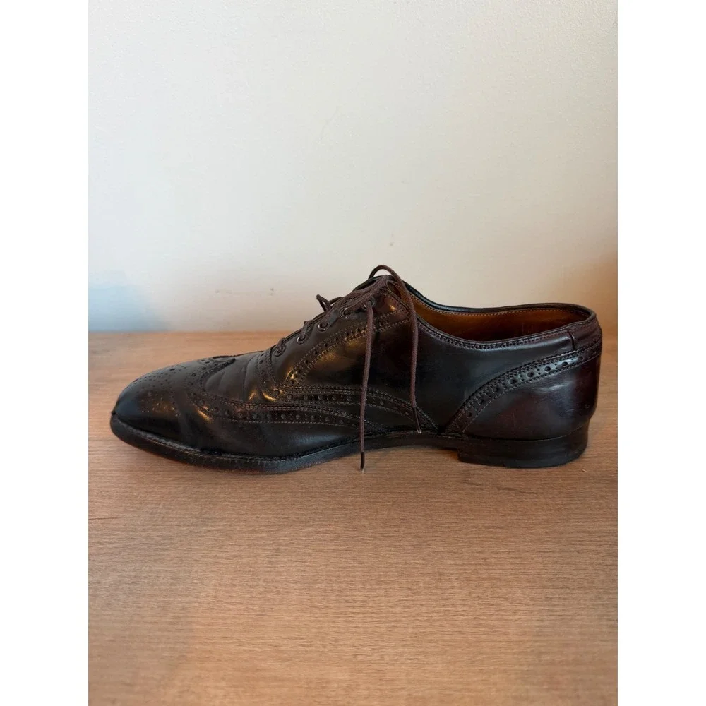 Lloyd Comfort Mens Burgundy Leather Wingtip Oxford Shoes Made in Germany 9.5 C